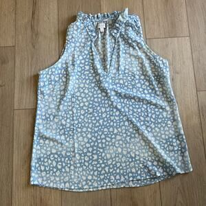 MudPie Women's Blue & White Ferah Tank Size Large